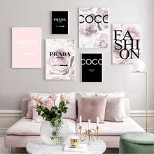 Lade das Bild in den Galerie-Viewer, Designer Wandgemälde pink-black