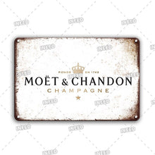 Lade das Bild in den Galerie-Viewer, Schild Vintage Champagner